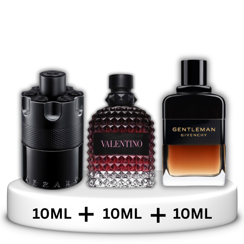 PACK 10ML×3 (Azzaro The Most Wanted Intense + Valentino Born Uomo Intense + Gentleman Réserve Privée di Givenchy)